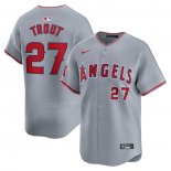 Maglia Baseball Uomo Los Angeles Angels Mike Trout Away Limited Grigio