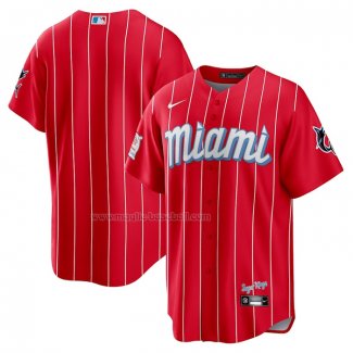 Maglia Baseball Uomo Miami Marlins 2021 City Connect Replica Rosso