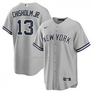 Maglia Baseball Uomo New York Yankees Jazz Chisholm Jr. Replica Giocatore Grigio