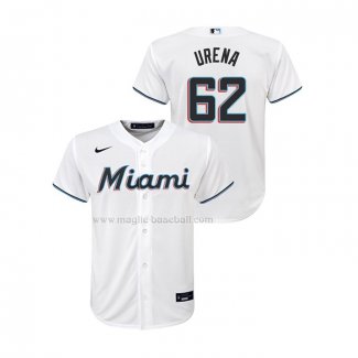 Maglia Baseball Bambino Miami Marlins Jose Urena Replica Home Bianco