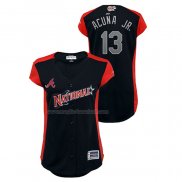 Maglia Baseball Donna All Star 2019 Atlanta Braves Ronald Acuna JR. Workout National League Blu