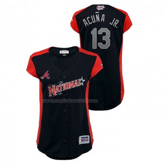 Maglia Baseball Donna All Star 2019 Atlanta Braves Ronald Acuna JR. Workout National League Blu