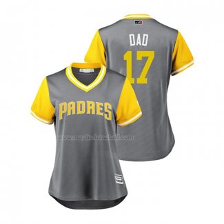 Maglia Baseball Donna San Diego Padres A.J. Ellis 2018 Llws Players Weekend Dad Grigio