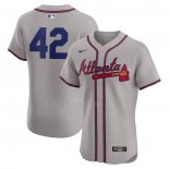 Maglia Baseball Uomo Atlanta Braves 2024 Jackie Robinson Day Elite Grigio