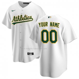 Maglia Baseball Uomo Oakland Athletics Home Replica Personalizzate Bianco