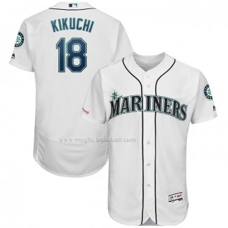 Maglia Baseball Uomo Seattle Mariners Yusei Kikuchi Majestic Autentico Collection Bianco