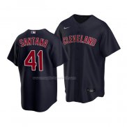 Maglia Baseball Bambino Cleveland Guardians Carlos Santana Replica Alternato 2020 Blu