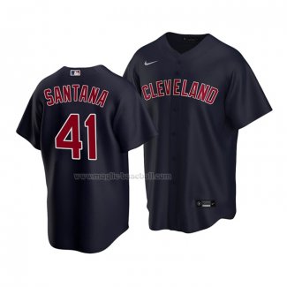 Maglia Baseball Bambino Cleveland Guardians Carlos Santana Replica Alternato 2020 Blu