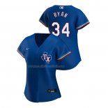 Maglia Baseball Donna Texas Rangers Nolan Ryan Replica Alternato 2020 Blu