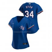 Maglia Baseball Donna Texas Rangers Nolan Ryan Replica Alternato 2020 Blu