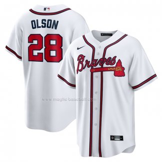 Maglia Baseball Uomo Atlanta Braves Matt Olson Home Replica Bianco