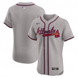 Maglia Baseball Uomo Atlanta Braves Road Elite Grigio