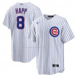 Maglia Baseball Uomo Chicago Cubs Ian Happ Home Replica Bianco