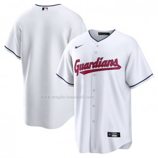 Maglia Baseball Uomo Cleveland Guardians Home Blank Replica Bianco