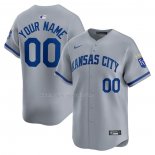 Maglia Baseball Uomo Kansas City Royals Away Limited Personalizzate Grigio