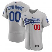 Maglia Baseball Uomo Los Angeles Dodgers Alternato Autentico Personalizzate Grigio