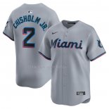 Maglia Baseball Uomo Miami Marlins Jazz Chisholm JR. Road Limited Grigio