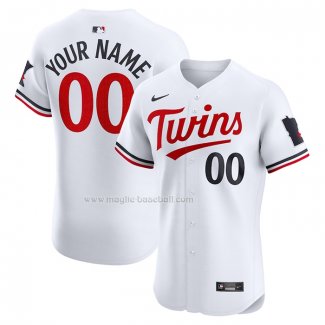 Maglia Baseball Uomo Minnesota Twins Home Elite Personalizzate Bianco