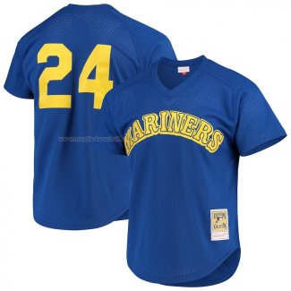 Maglia Baseball Uomo Seattle Mariners Ken Griffey JR. Mitchell & Ness Cooperstown Mesh Batting Practice Blu