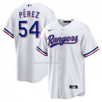 Maglia Baseball Uomo Texas Rangers Martin Perez Home Replica Bianco