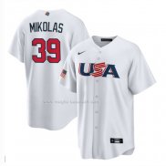 Maglia Baseball Uomo USA 2023 Miles Mikolas Replica Bianco